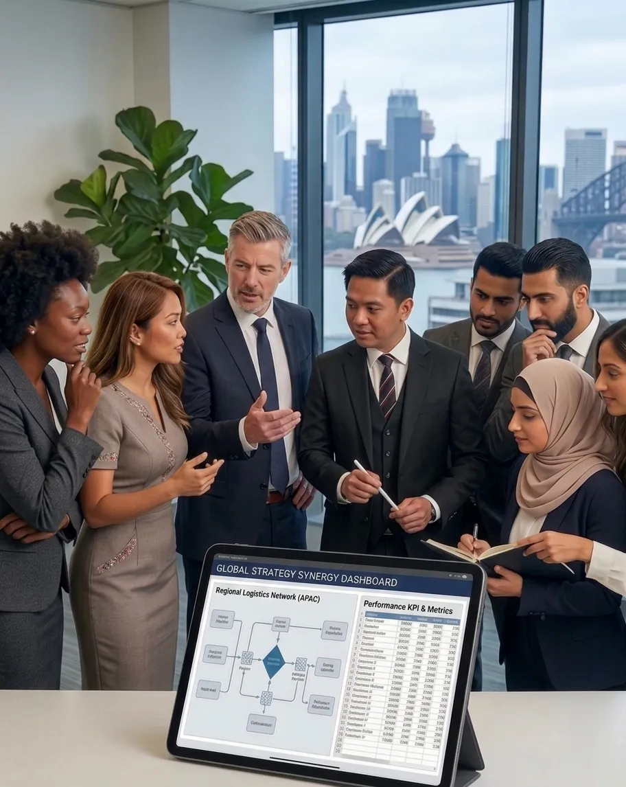 Colleagues reviewing tax, accounting, and logistics work together in the office